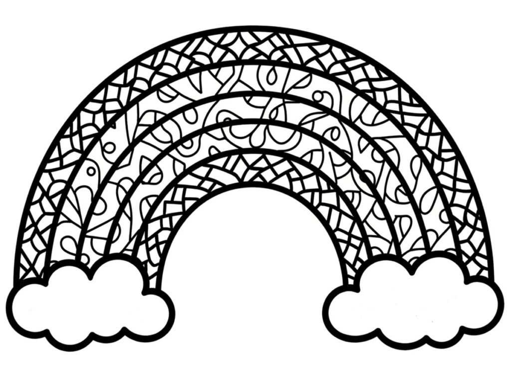 Coloriage arc-en-ciel mandala
