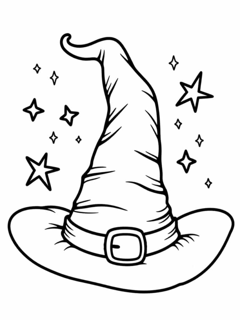 Coloriage chapeau de sorcière