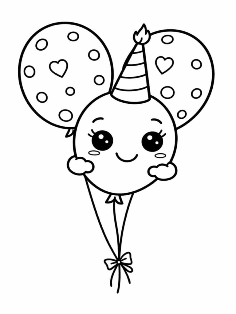 Coloriage ballon anniversaire