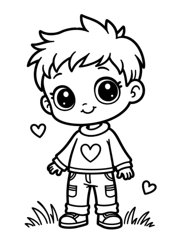 Coloriage garçon amoureux