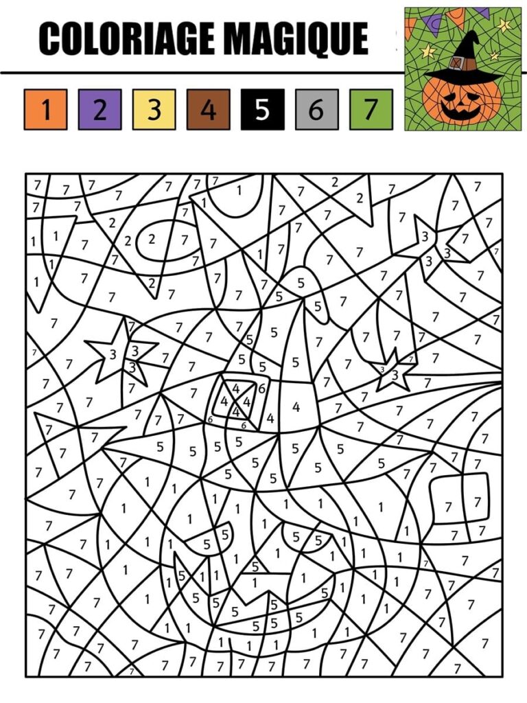 Coloriage magique citrouille d'Halloween