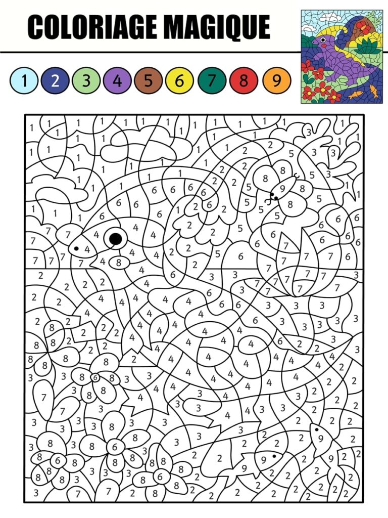 Coloriage magique dinosaure