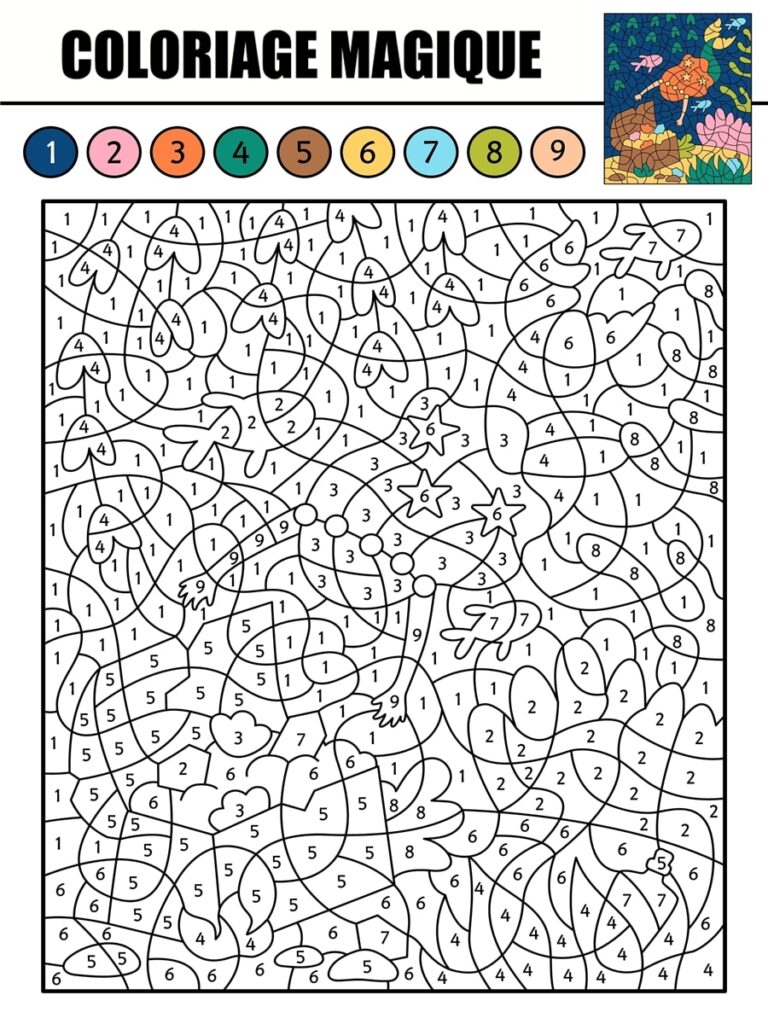 Coloriage magique sirène