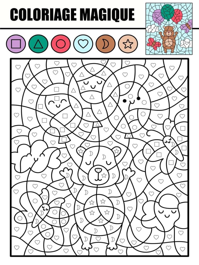 Coloriage magique ourson