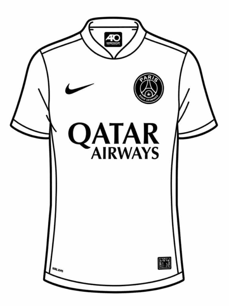 Coloriage maillot du PSG