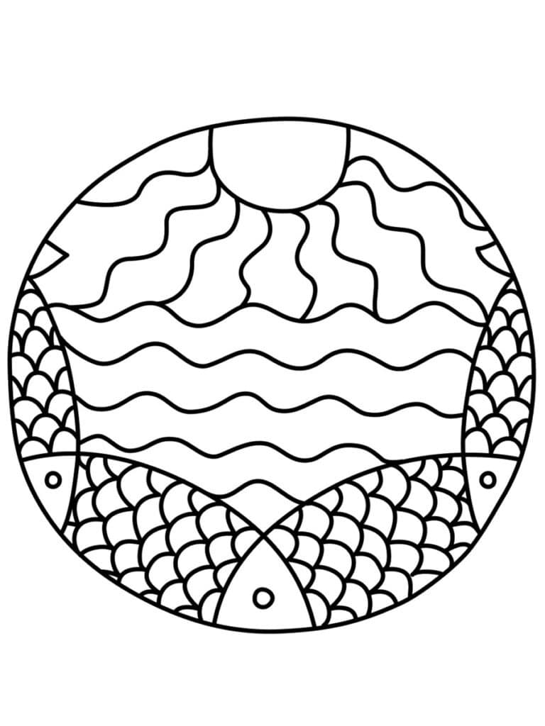 Coloriage mandala mer