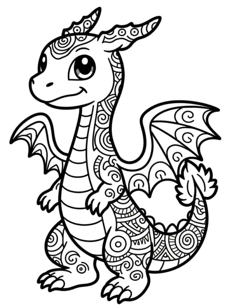 Coloriage Dracaufeu mandala