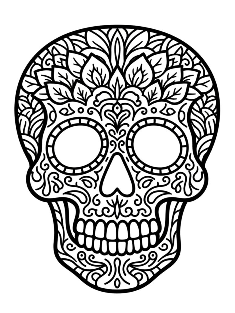Coloriage mandala tête de mort