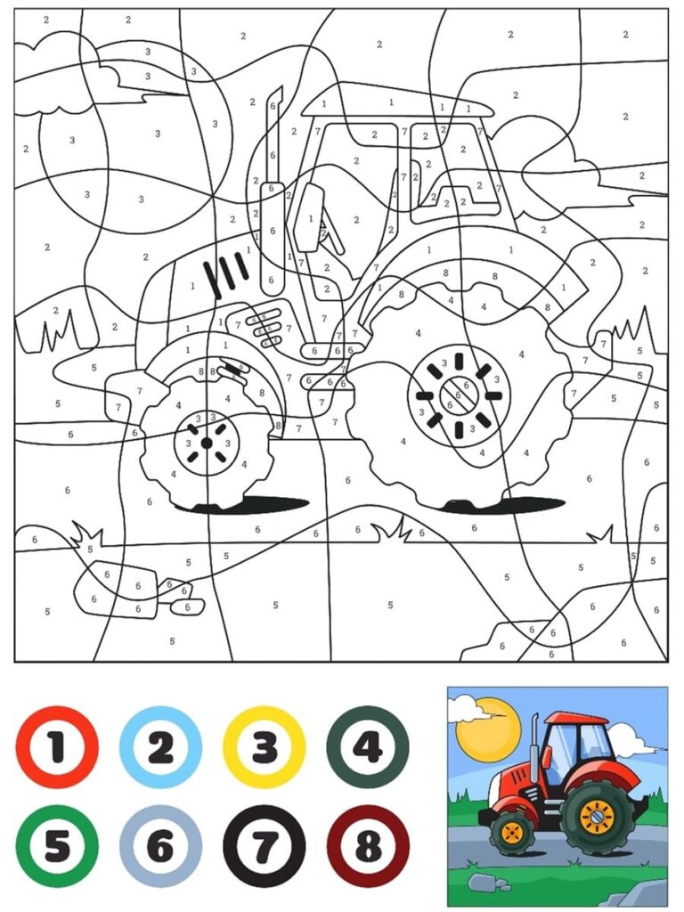 Coloriage tracteur magique