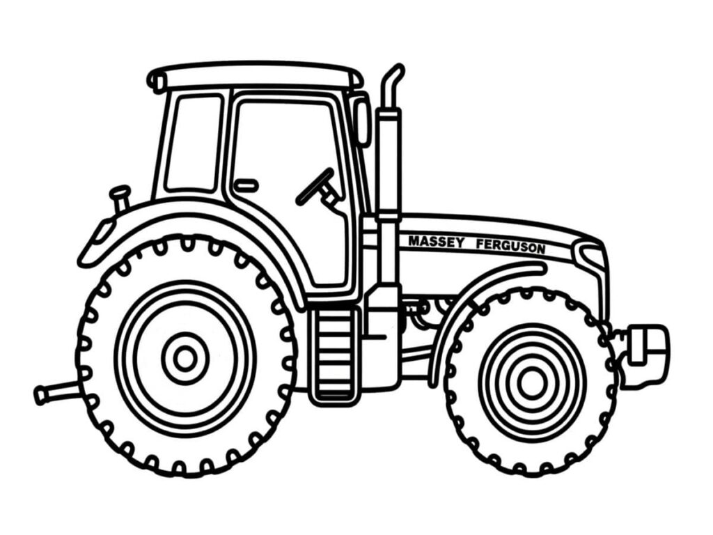 Coloriage tracteur Massey Ferguson