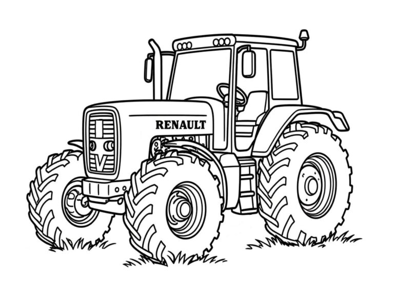 Coloriage tracteur Renault