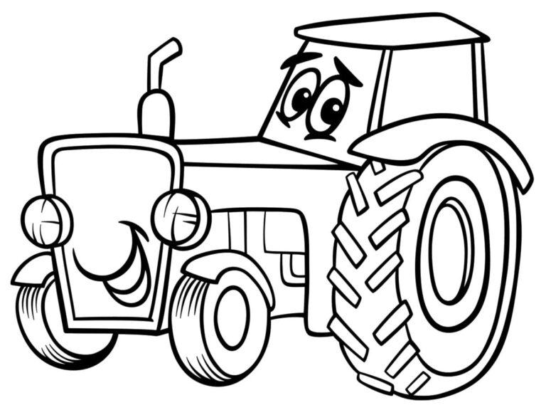 coloriage tracteur rigolo