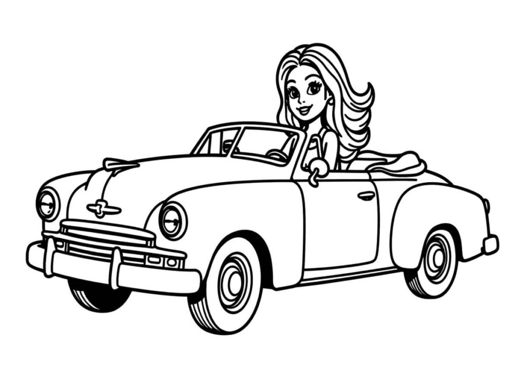 Coloriage voiture barbie