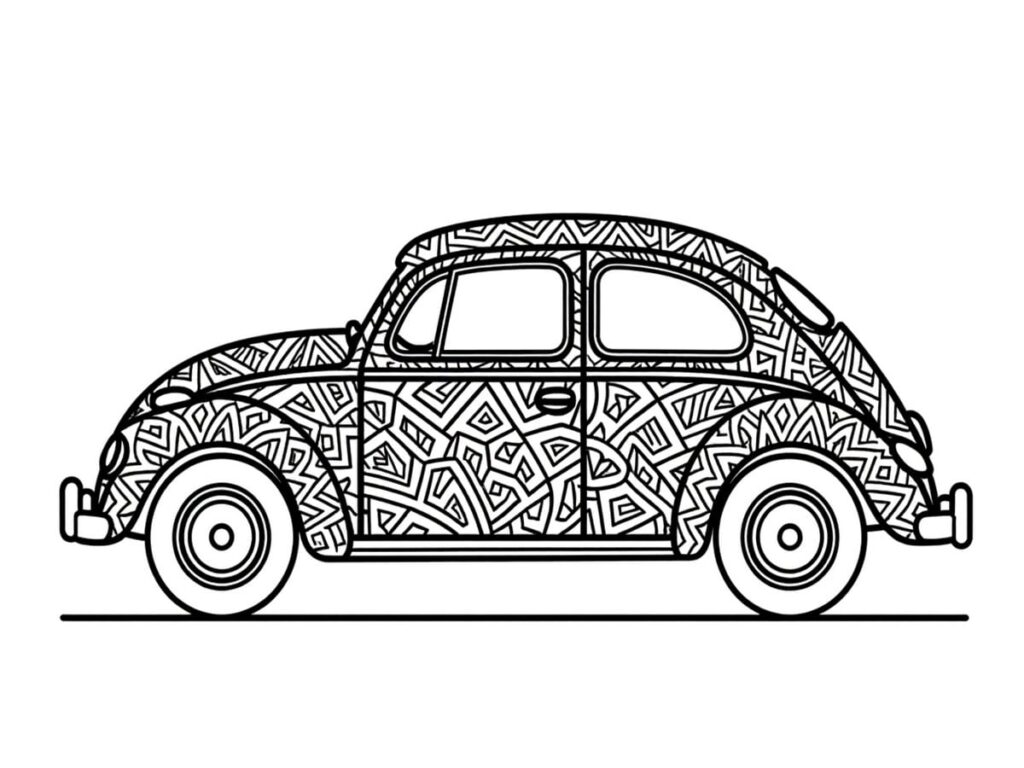 Coloriage voiture Coccinelle mandala