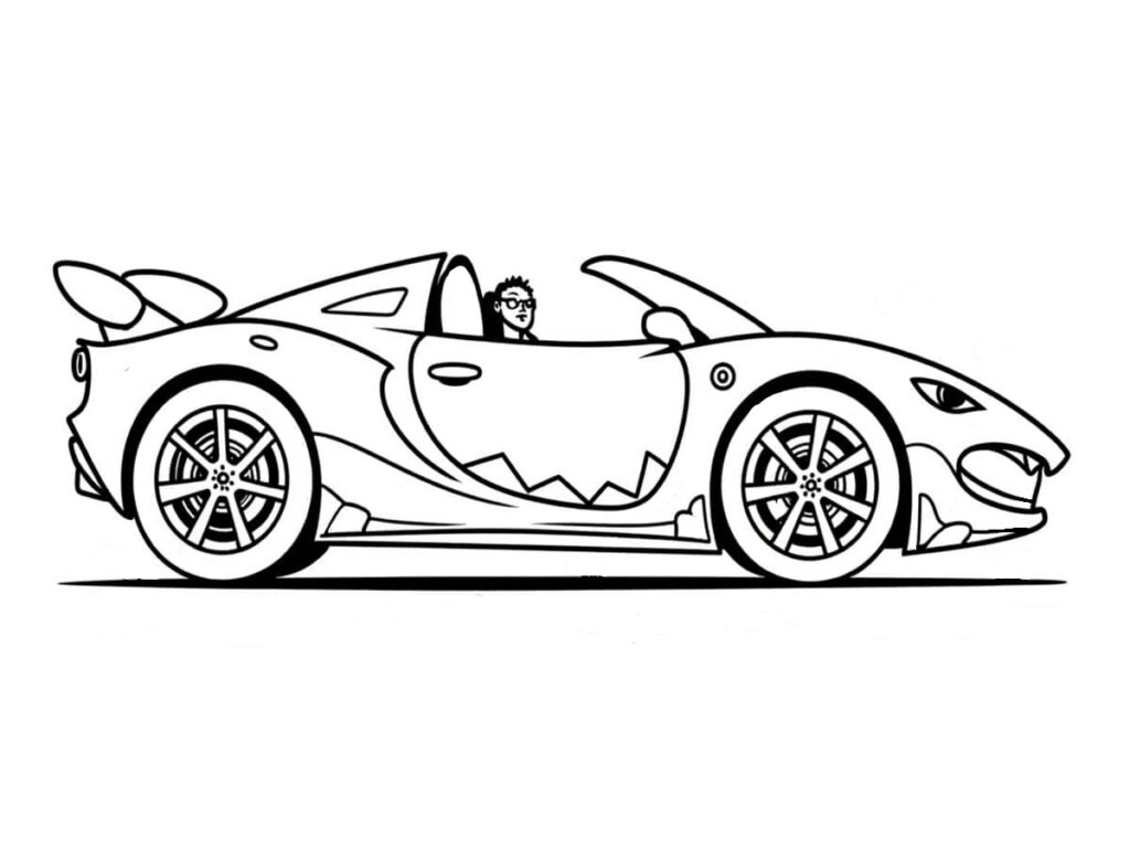 Coloriage voiture requin