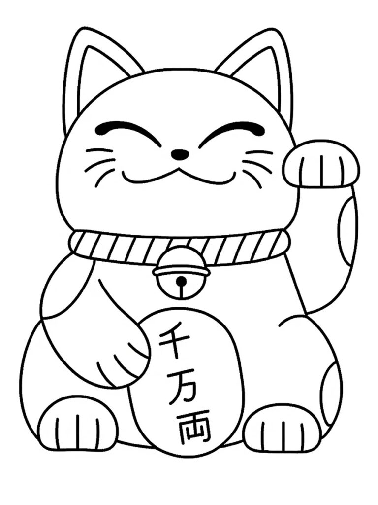 Coloriage chat japonais