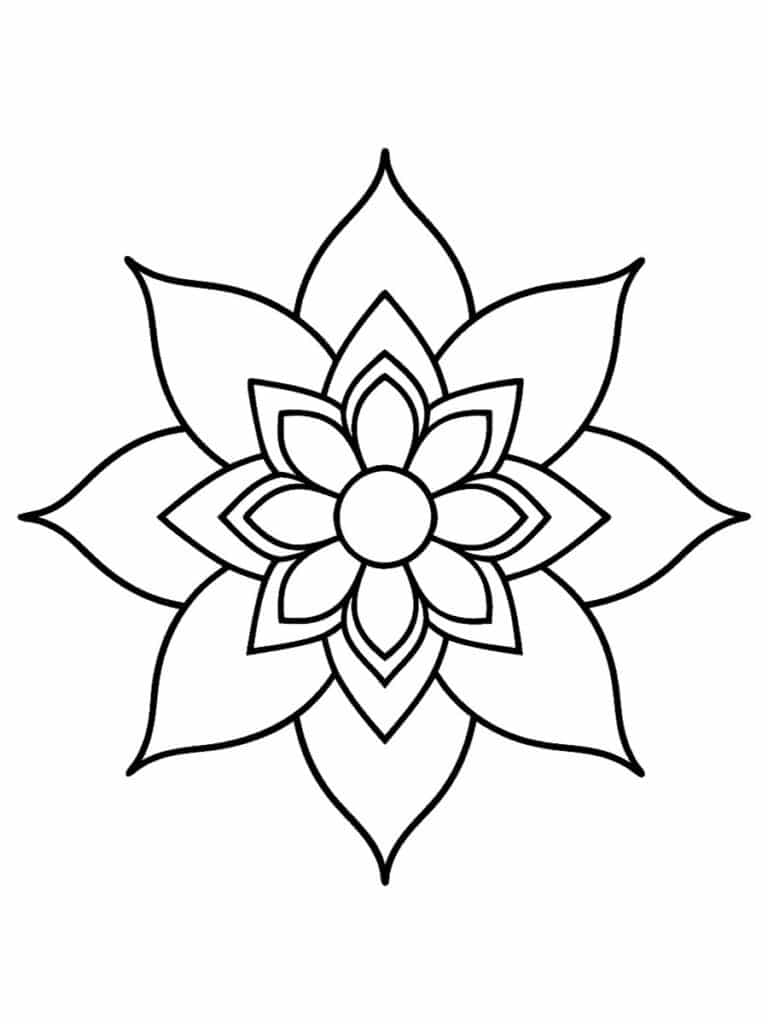 Coloriage mandala nénuphar