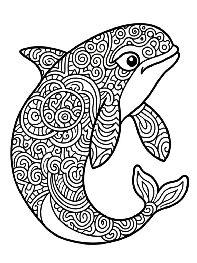 Coloriage orque mandala