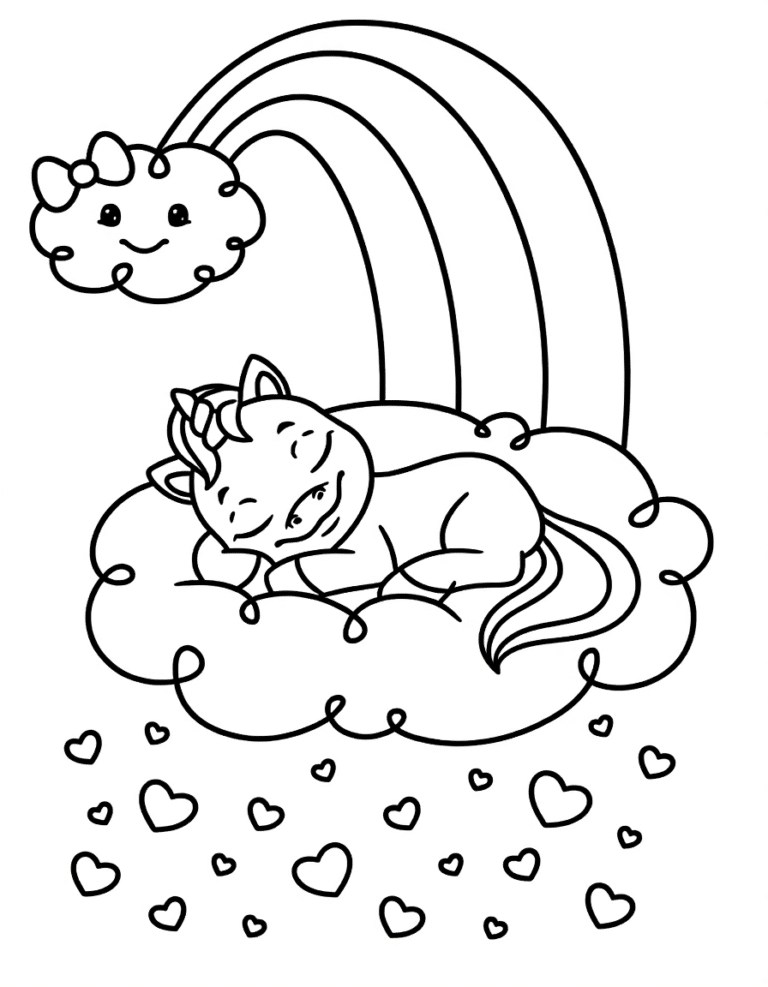 Arc-en-ciel super cute Coloriage arc-en-ciel super cute