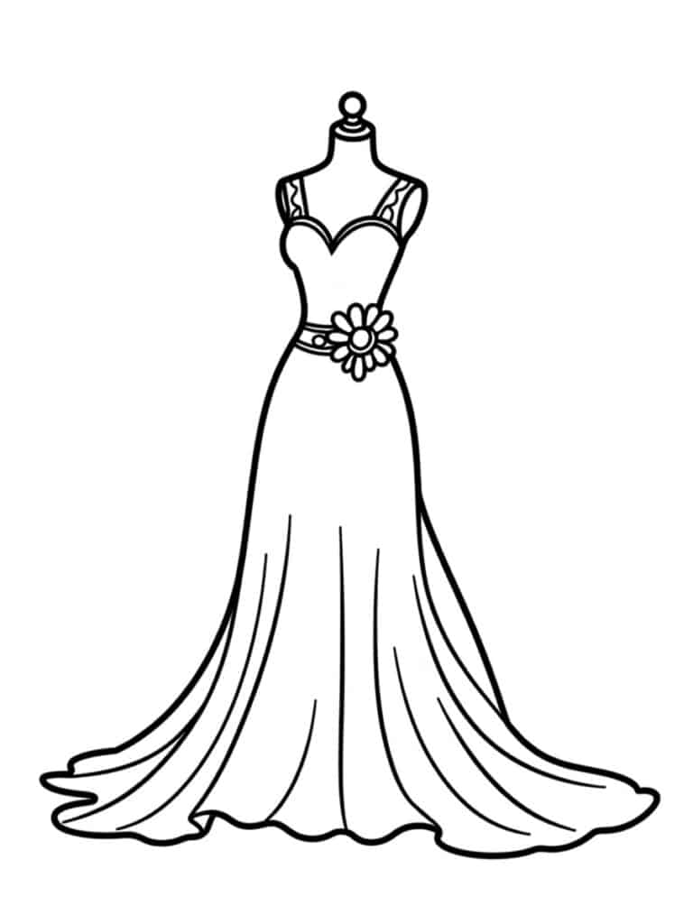Coloriage robe de mariée