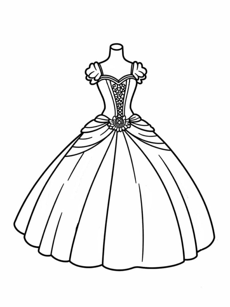 Coloriage robe de princesse