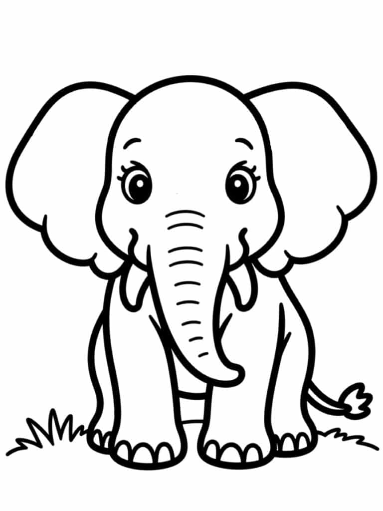Coloriage éléphant maternelle