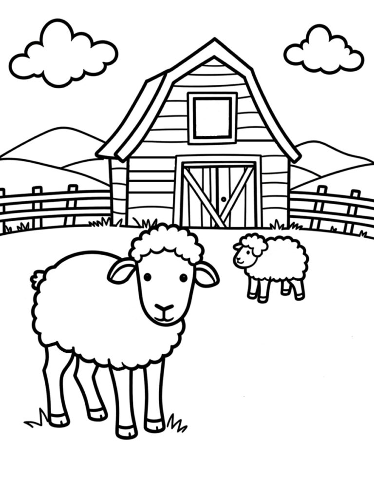 Coloriage mouton de ferme