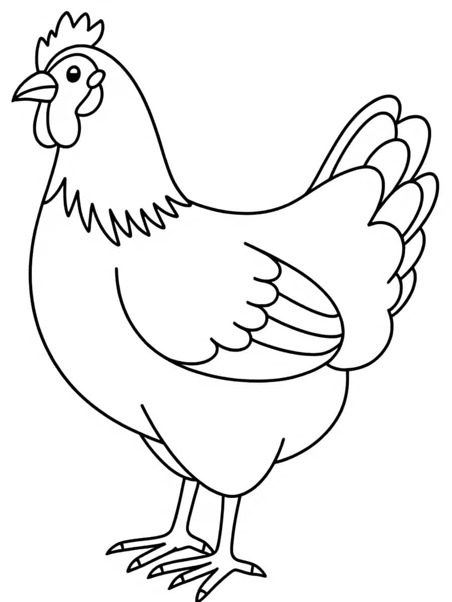 Coloriage Poule Imprimer PDF Gratuit 
