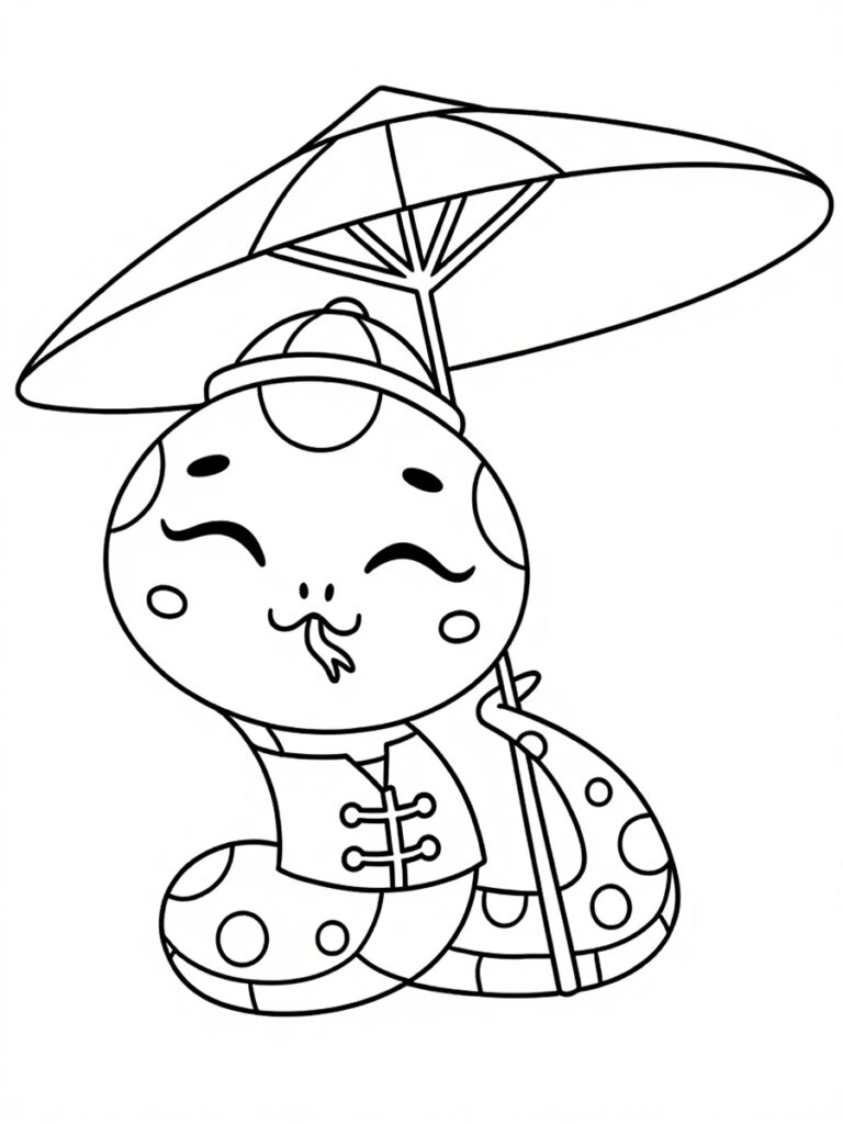 Coloriage serpent chinois