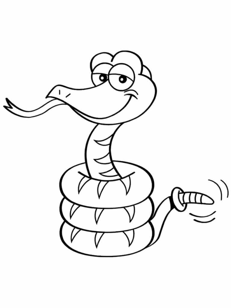 Coloriage serpent rigolo