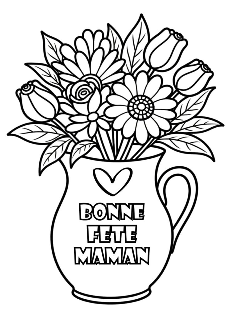Coloriage fleur fête des mères