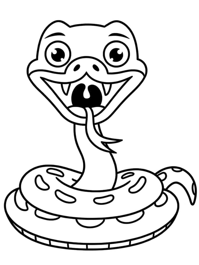 Coloriage serpent de face