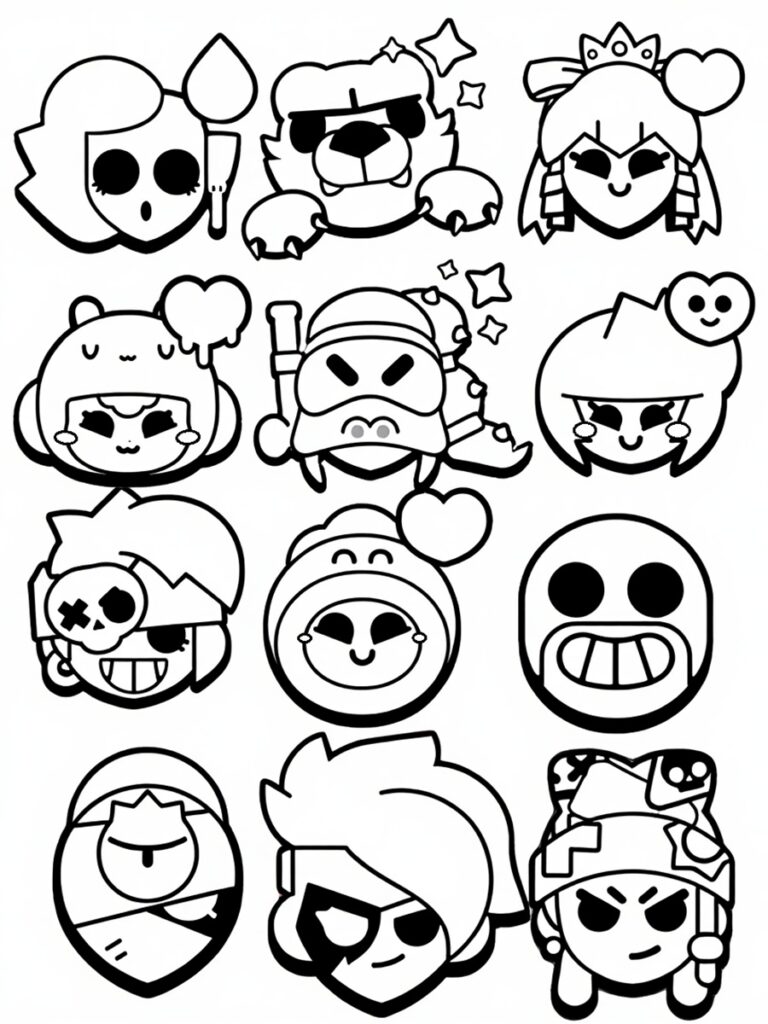 Coloriage Brawl Stars emojis