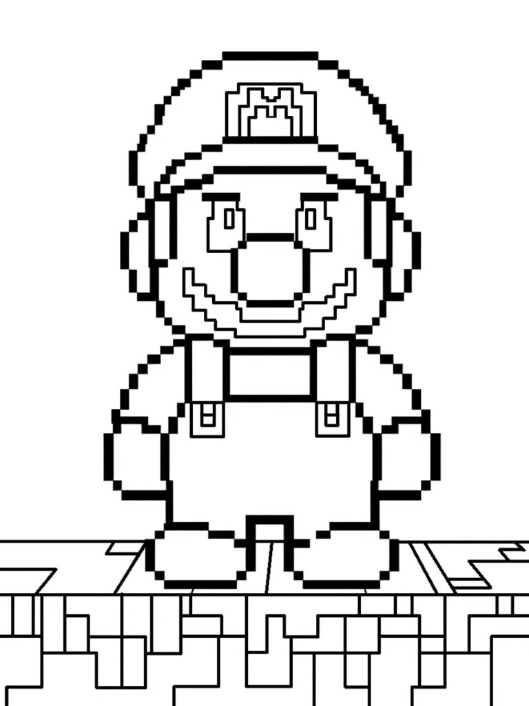 Coloriage Minecraft Mario