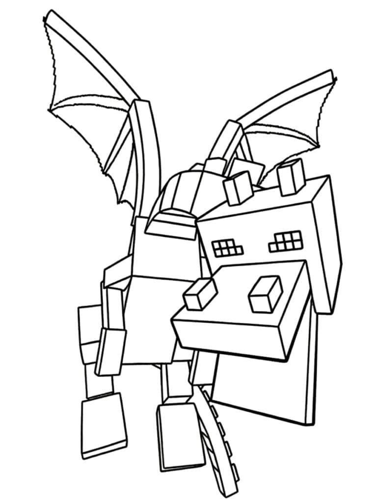 Coloriage Minecraft Ender Dragon
