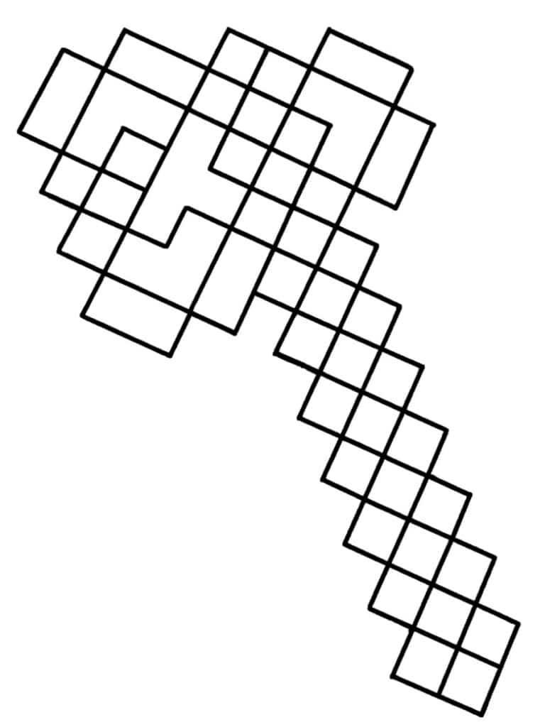 Coloriage Minecraft hache