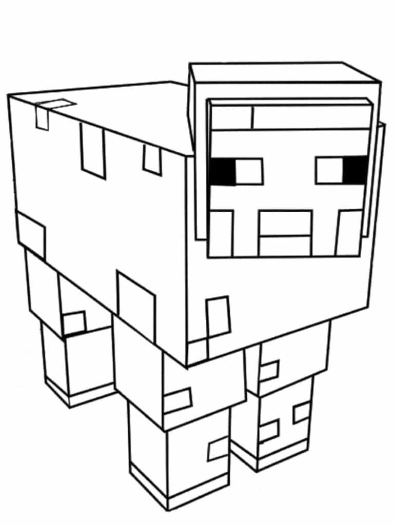 Coloriage Minecraft mouton