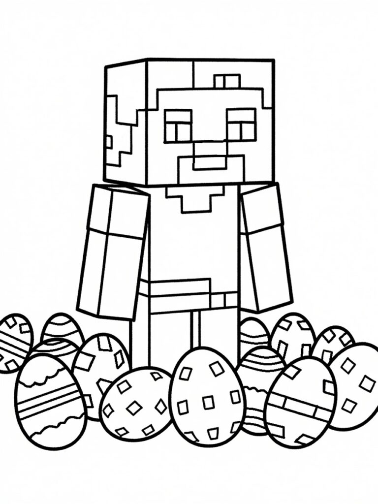 Coloriage Minecraft Pâques