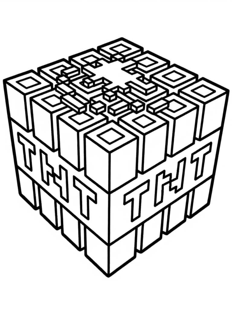 Coloriage Minecraft TNT