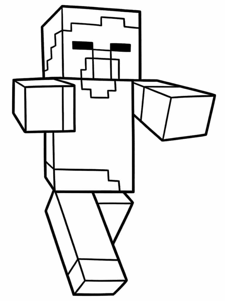 Coloriage Minecraft zombie