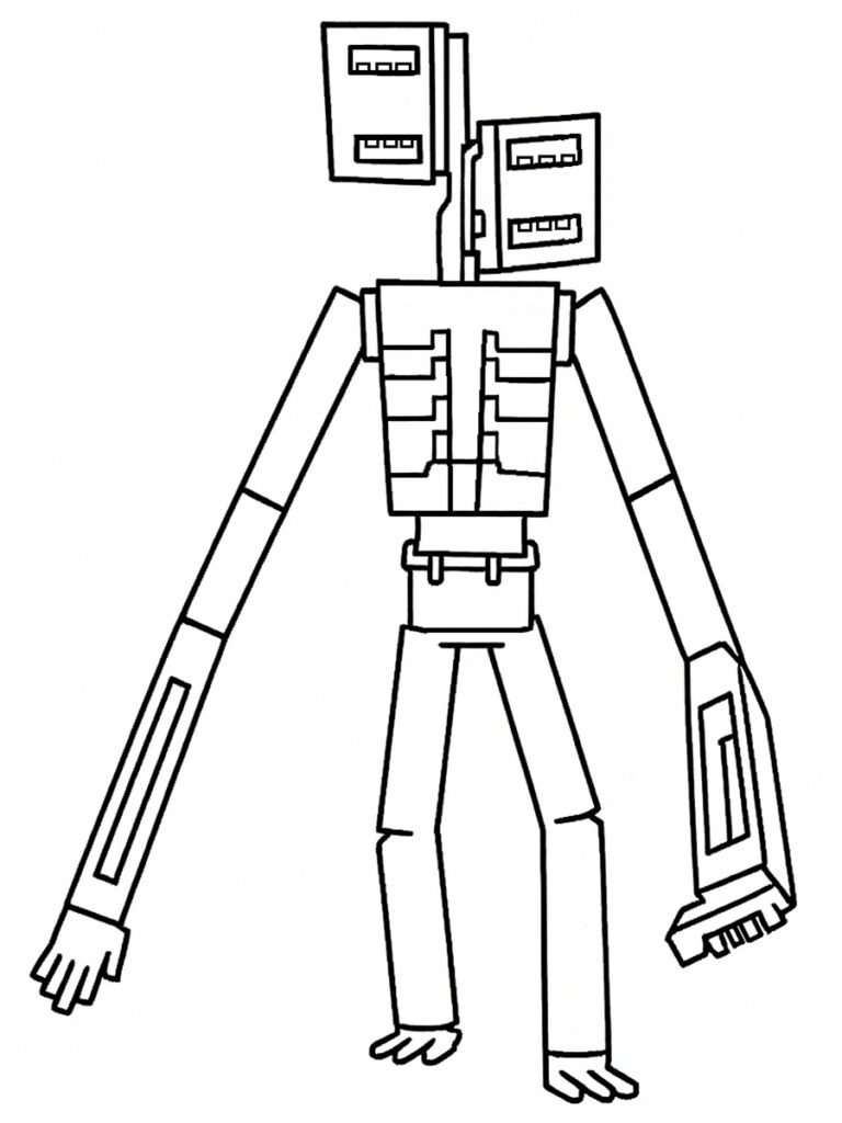 Coloriage siren head Minecraft