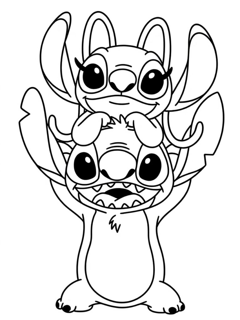 Coloriage Stitch Et Angel Imprimer PDF Gratuit 