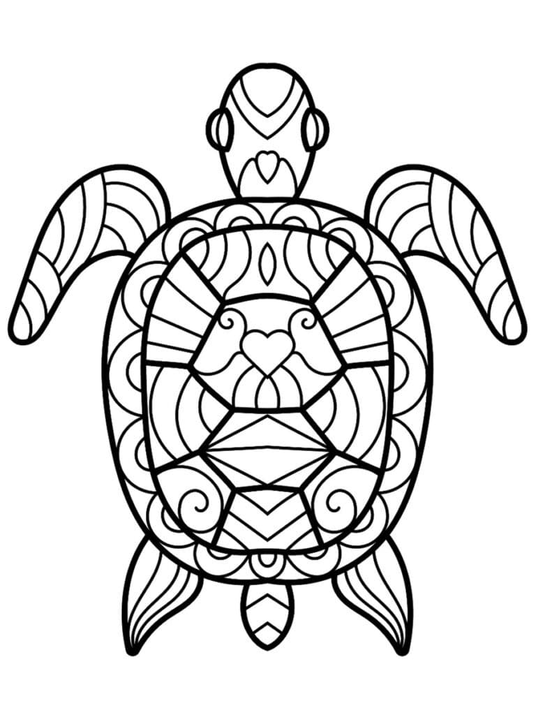 Coloriage tortue de mer mandala