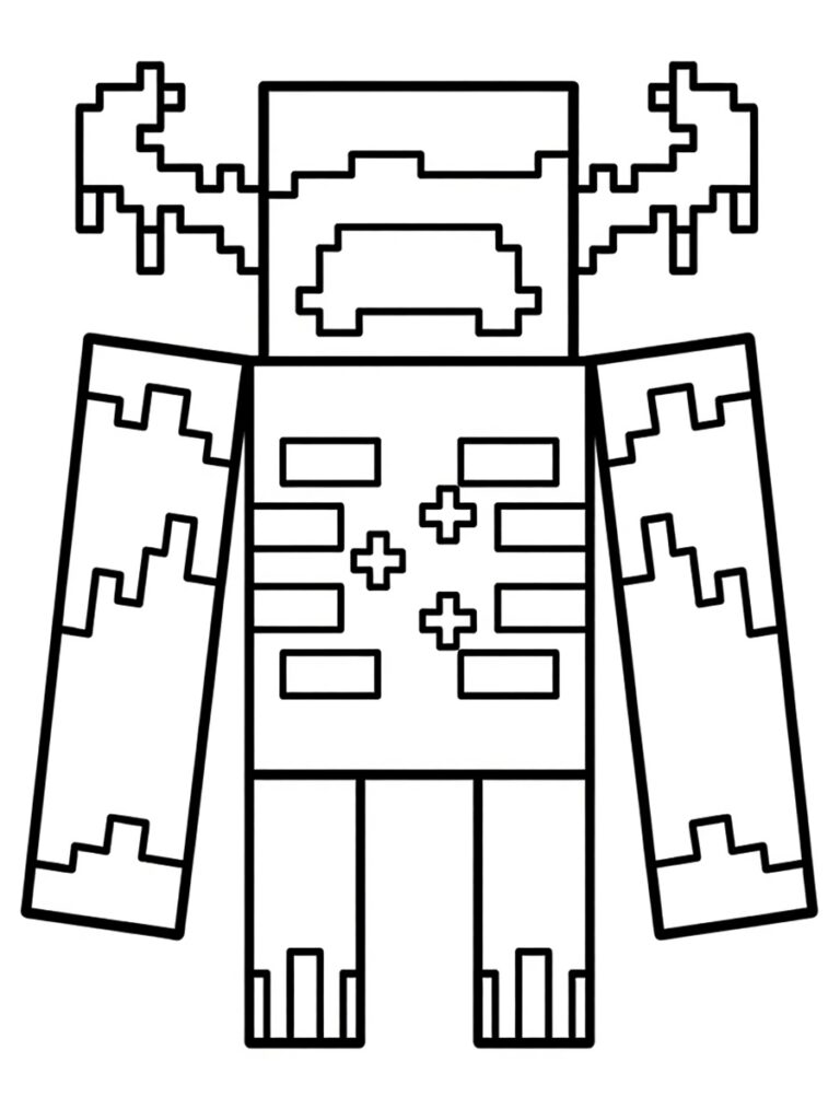 Coloriage Warden Minecraft