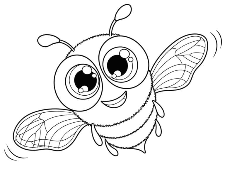 Abeille rigolote Coloriage abeille rigolote