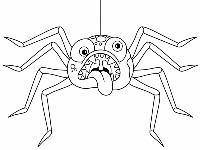 Araignée qui fait peur Coloriage araignée qui fait peur