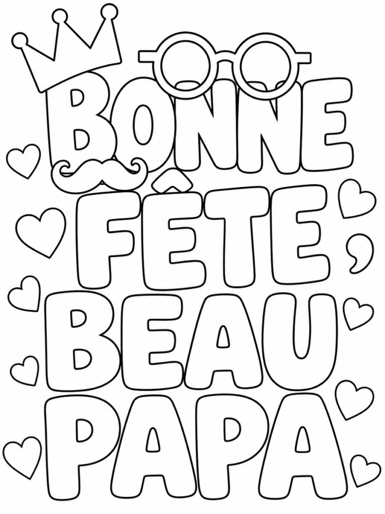 Bonne fête beau-papa Coloriage bonne fête beau-papa