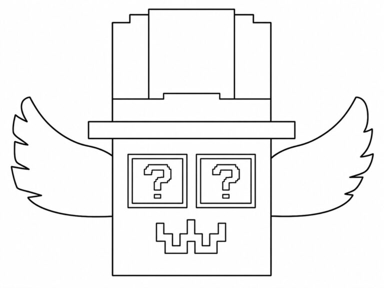 Lucky block Coloriage brainrot lucky block