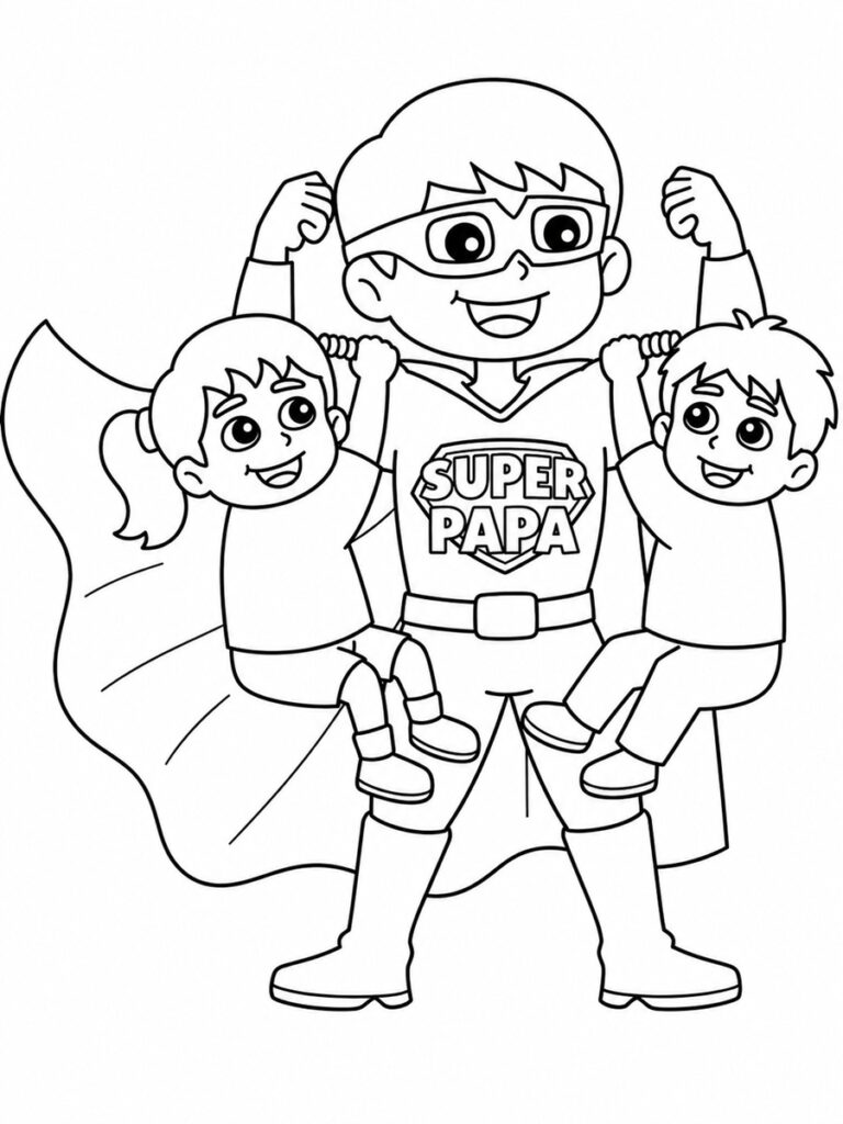 Coloriage super papa