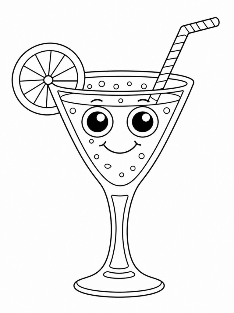 Apéritif kawaii Coloriage apéritif kawaii